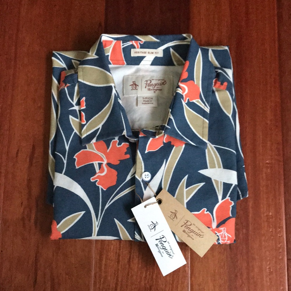 Original Penguin NWT Floral ButtonDown Shirt Small